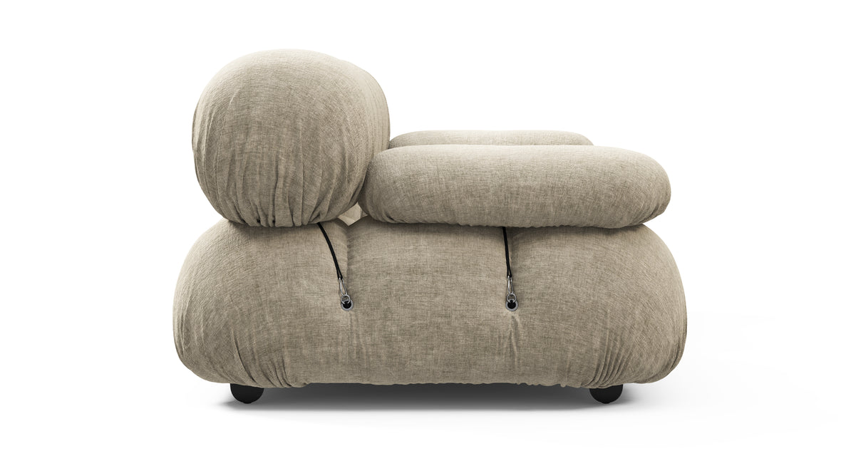 Belia - Belia Two Seater Sofa, Beige Gray Chenille