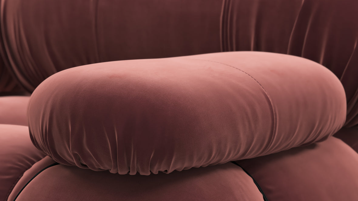 Belia - Belia Two Seater Sofa, Maroon Velvet