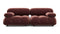 Belia - Belia Two Seater Sofa, Maroon Velvet