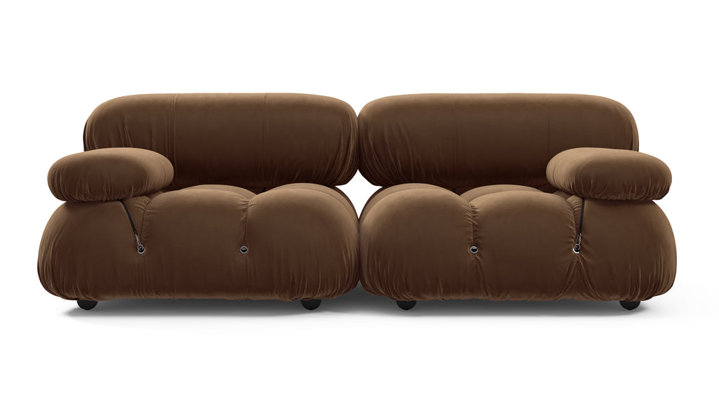 Belia Two Seater Sofa, Mocha Velvet | Interior Icons