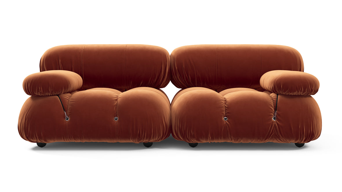 Belia - Belia Two Seater Sofa, Spice Velvet