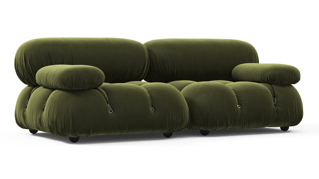 Belia - Belia Two Seater Sofa, Thyme Luxe Velvet