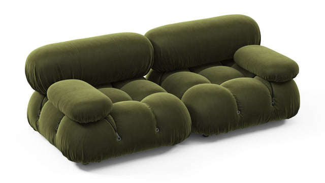 Belia - Belia Two Seater Sofa, Thyme Luxe Velvet