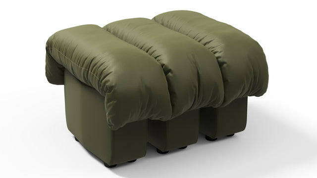 DS 600 - DS 600 Ottoman, Deep Olive Vegan Leather