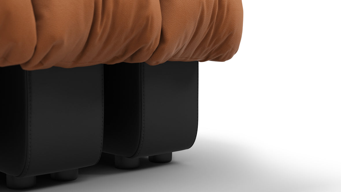 DS 600 - DS 600 Ottoman, Vintage Tan and Black Vegan Leather