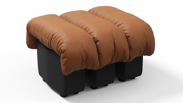 DS 600 - DS 600 Ottoman, Vintage Tan and Black Vegan Leather