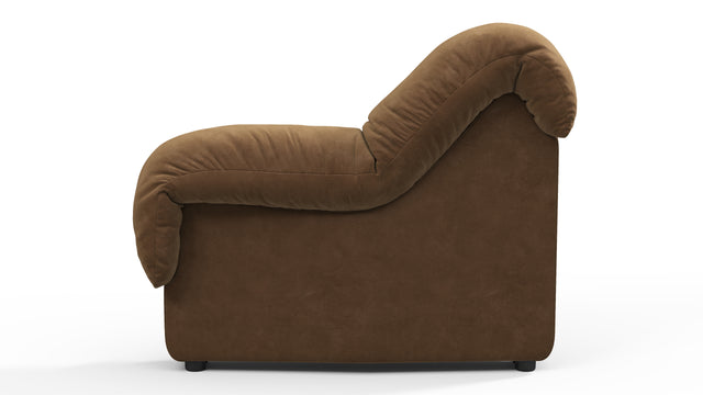 DS 600 - DS 600 Right End Module, Armrest, Brown Vegan Suede