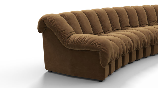 DS 600 - DS 600 Sectional, Combination 1, Left Arm, Brown Vegan Suede