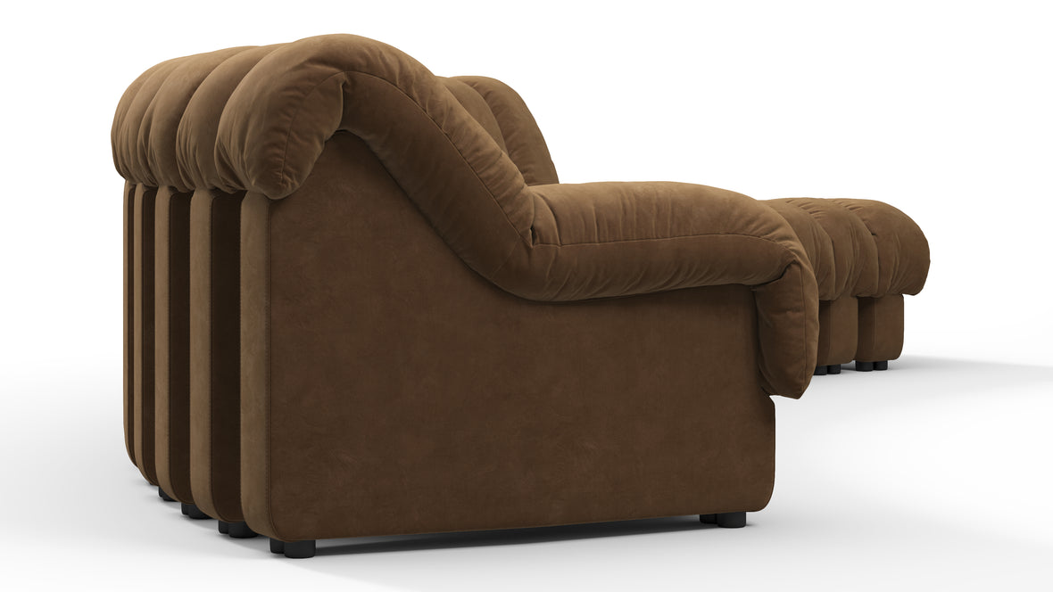 DS 600 - DS 600 Sectional, Combination 1, Left Arm, Brown Vegan Suede