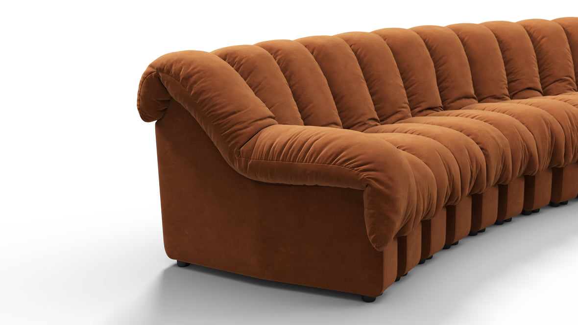 DS 600 - DS 600 Sectional, Combination 1, Left Arm, Burnt Orange Vegan Suede