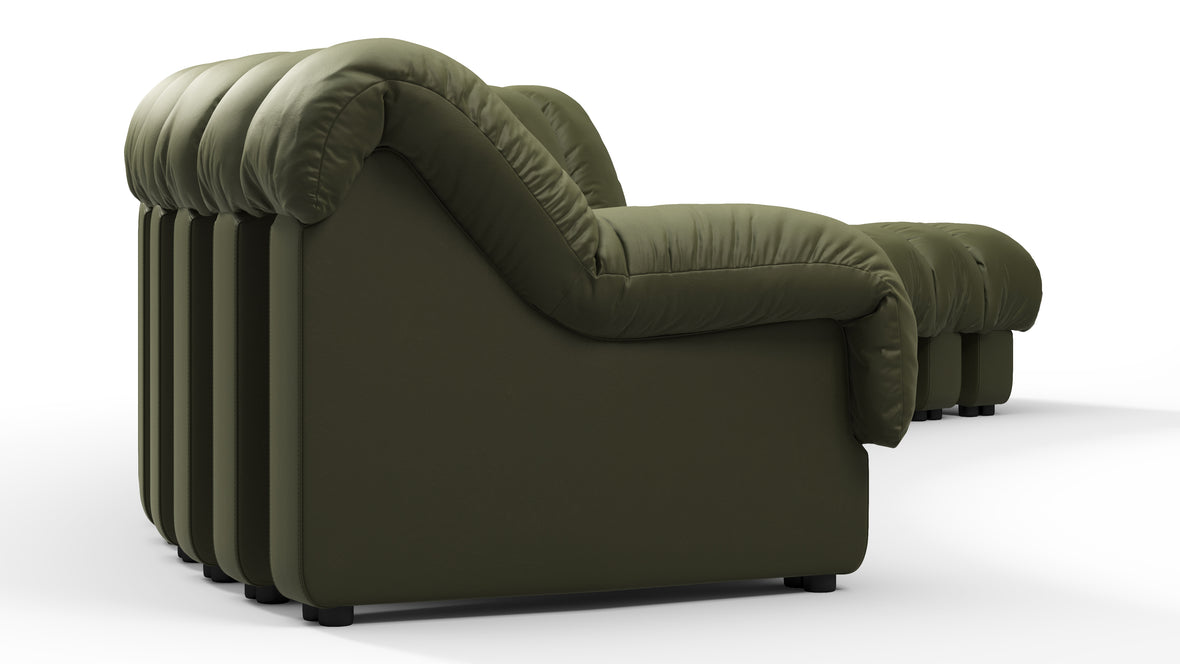 DS 600 - DS 600 Sectional, Combination 1, Left Arm, Deep Olive Vegan Leather