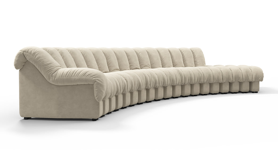 DS 600 - DS 600 Sectional, Combination 1, Left Arm, Eggshell Vegan Suede