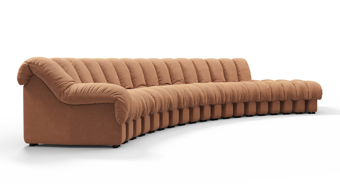 DS 600 - DS 600 Sectional, Combination 1, Left Arm, Tan Vegan Leather