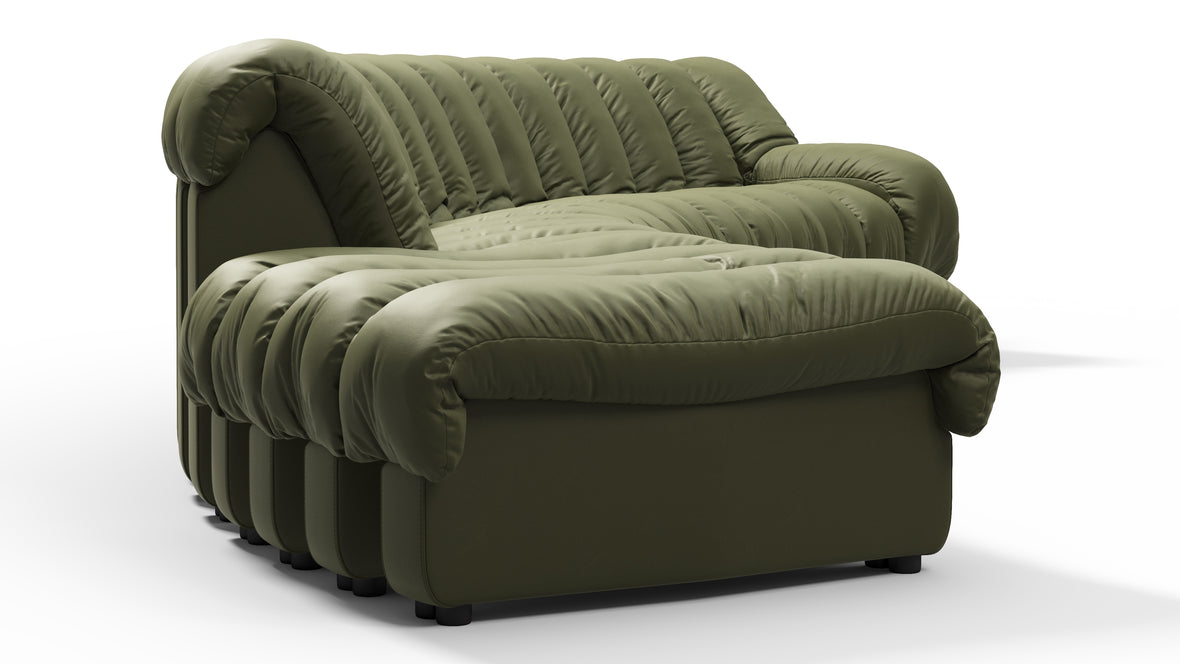 DS 600 - DS 600 Sectional, Combination 1, Right Arm, Deep Olive Vegan Leather