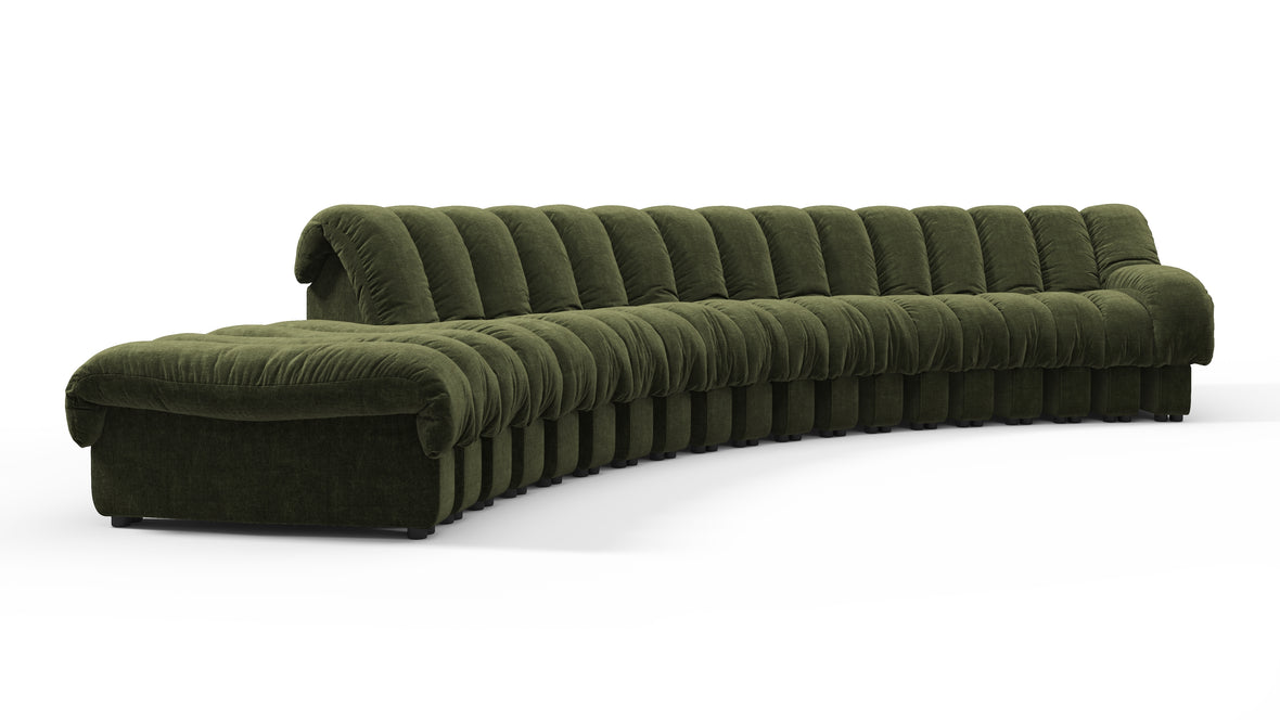 DS 600 - DS 600 Sectional, Combination 1, Right Arm, Moss Green Chenille