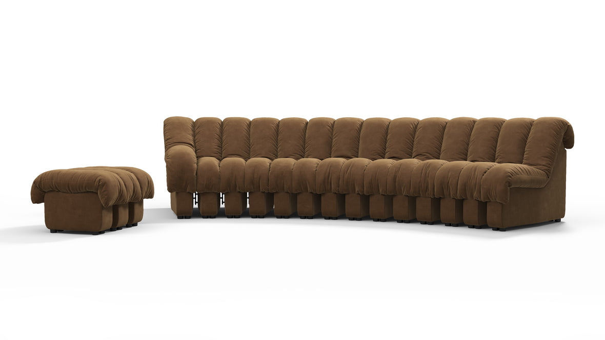 DS 600 - DS 600 Sectional, Combination 2, Left Arm, Brown Vegan Suede