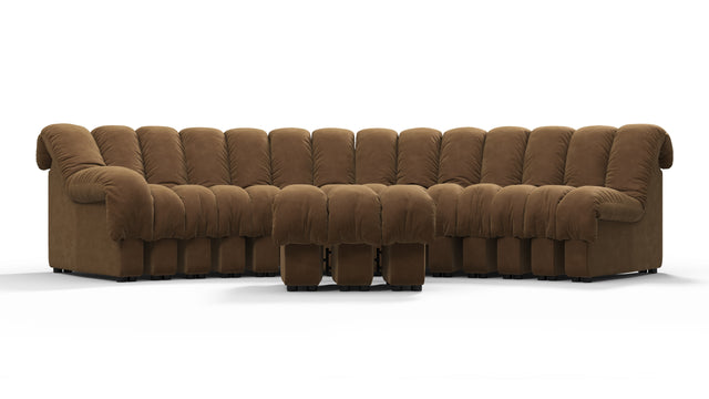 DS 600 - DS 600 Sectional, Combination 2, Left Arm, Brown Vegan Suede