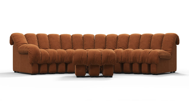 DS 600 - DS 600 Sectional, Combination 2, Left Arm, Burnt Orange Vegan Suede