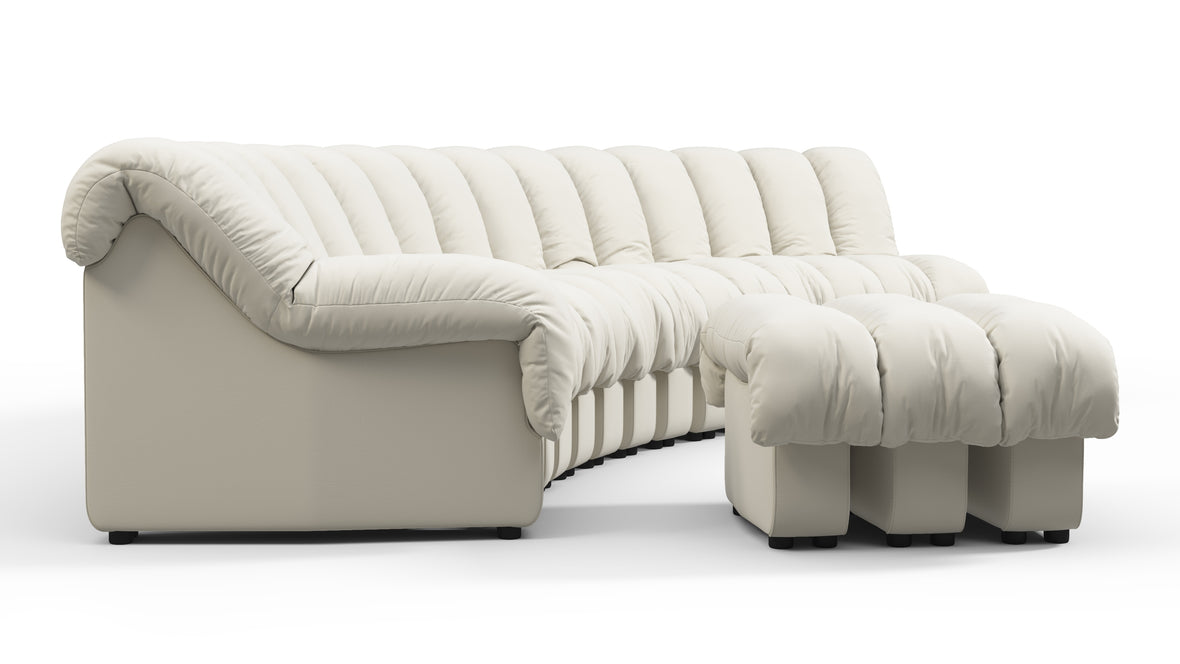 DS 600 - DS 600 Sectional, Combination 2, Left Arm, Cream Vegan Leather