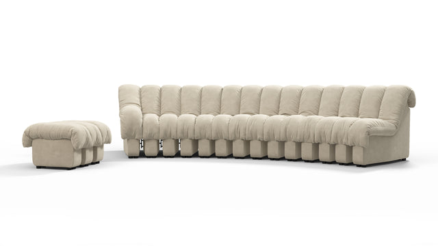 DS 600 - DS 600 Sectional, Combination 2, Left Arm, Eggshell Vegan Suede