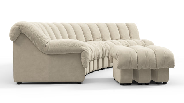 DS 600 - DS 600 Sectional, Combination 2, Left Arm, Eggshell Vegan Suede