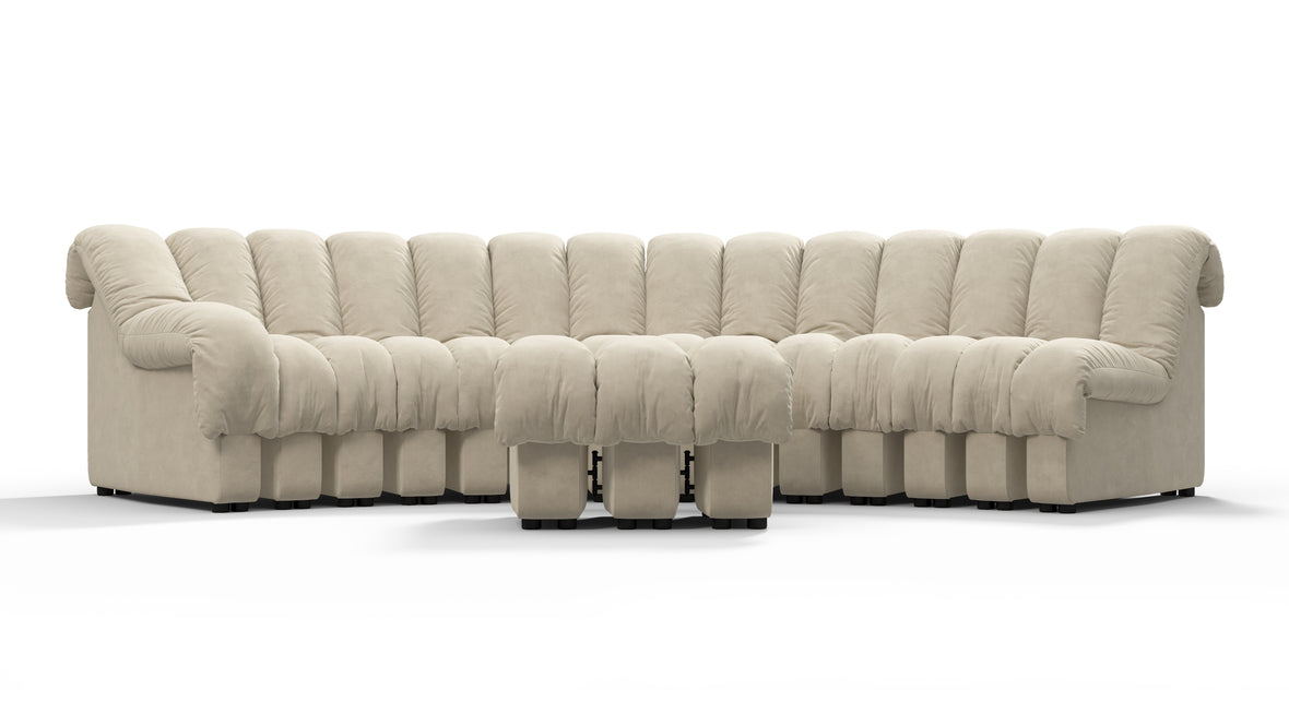 DS 600 - DS 600 Sectional, Combination 2, Left Arm, Eggshell Vegan Suede