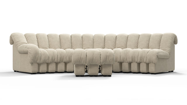 DS 600 - DS 600 Sectional, Combination 2, Left Arm, Eggshell Vegan Suede