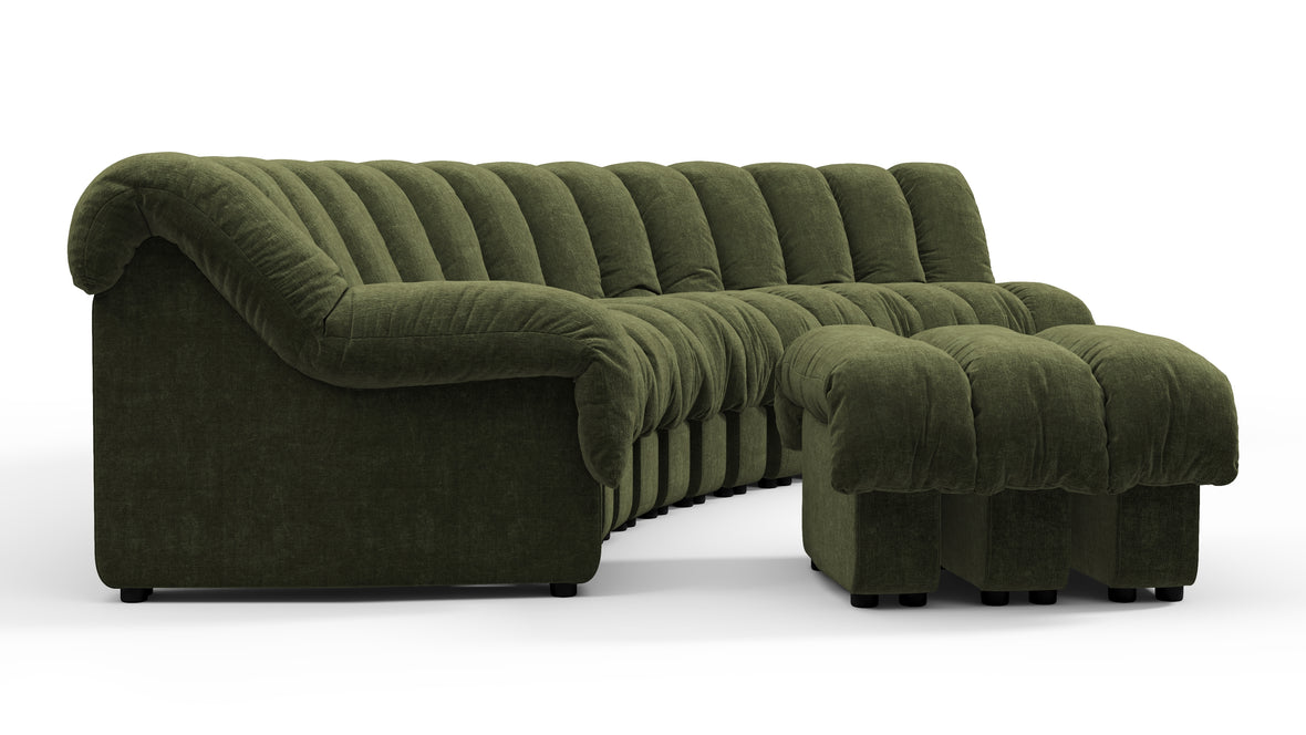 DS 600 - DS 600 Sectional, Combination 2, Left Arm, Moss Green Chenille