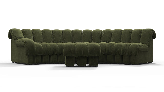 DS 600 - DS 600 Sectional, Combination 2, Left Arm, Moss Green Chenille