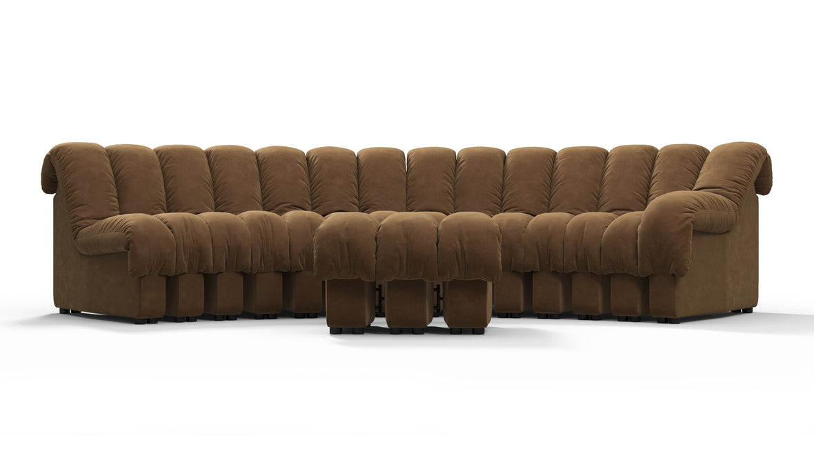 DS 600 - DS 600 Sectional, Combination 2, Right Arm, Brown Vegan Suede