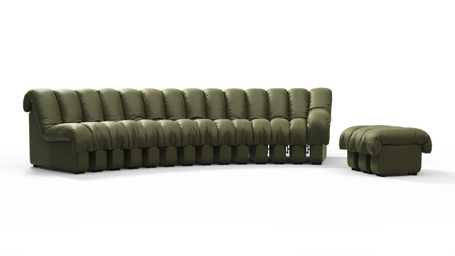 DS 600 - DS 600 Sectional, Combination 2, Right Arm, Deep Olive Vegan Leather