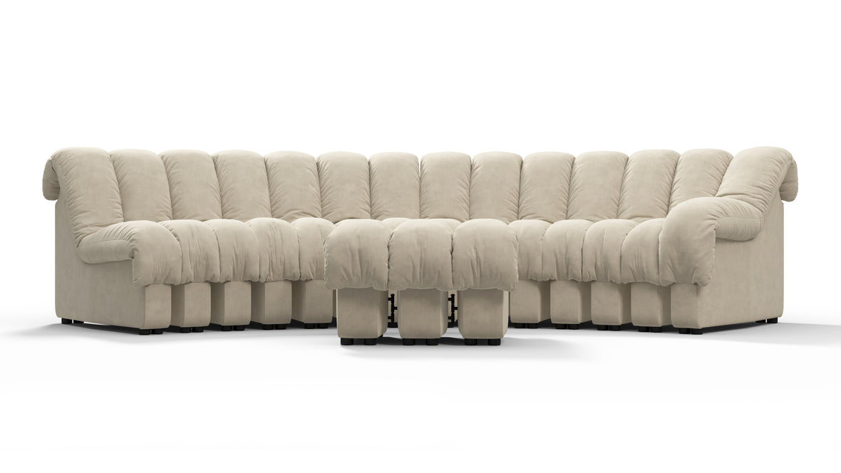 DS 600 - DS 600 Sectional, Combination 2, Right Arm, Eggshell Vegan Suede