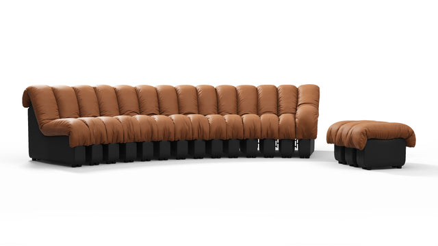 DS 600 - DS 600 Sectional, Combination 2, Right Arm, Vintage Tan and Black Vegan Leather