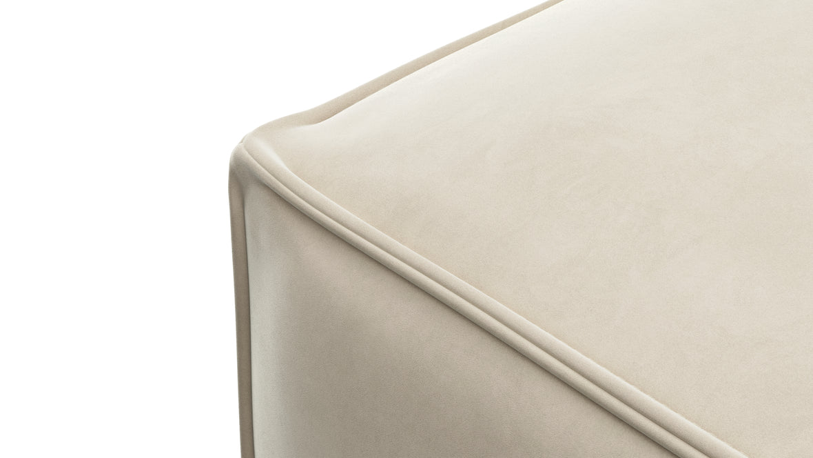 Extrasoft - Extrasoft Sectional Module, Extra Extra Large Seat, Eggshell Vegan Suede