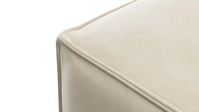 Extrasoft - Extrasoft Sectional Module, Extra Small Seat, Eggshell Vegan Suede