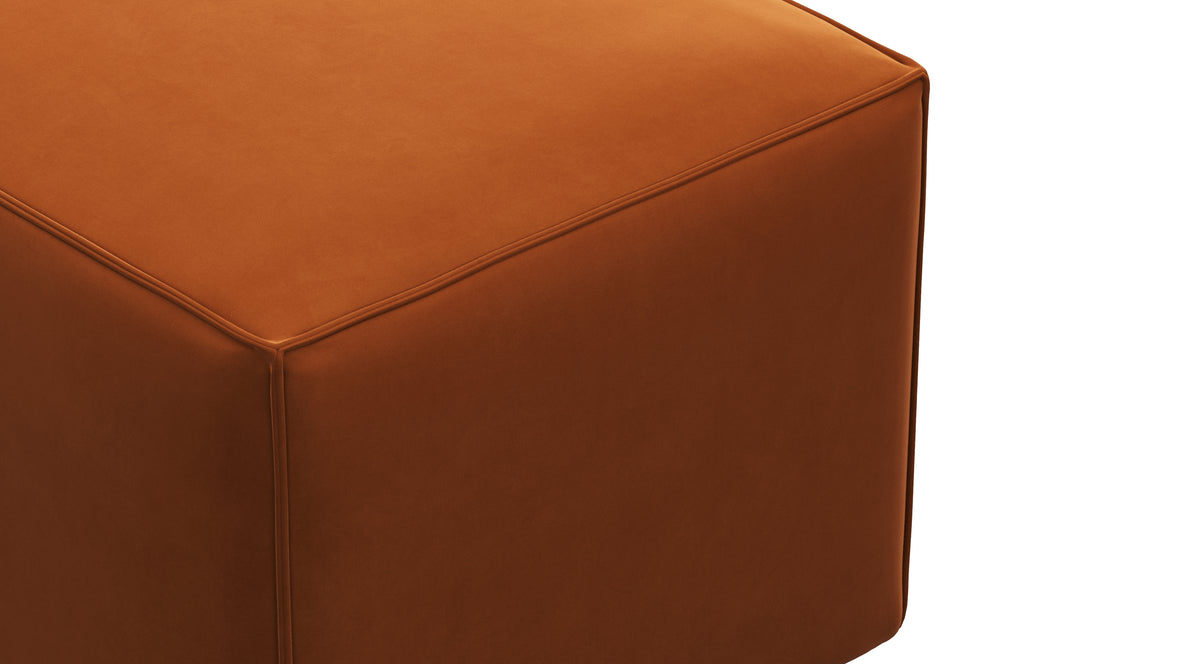 Extrasoft - Extrasoft Sectional Module, Large Armrest, Burnt Orange Velvet