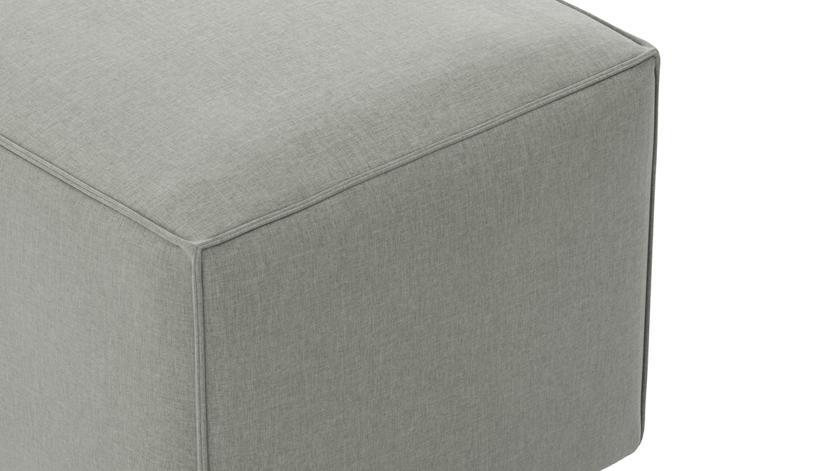 Extrasoft - Extrasoft Sectional Module, Large Armrest, Soft Gray Brushed Weave