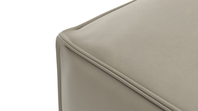 Extrasoft - Extrasoft Sectional Module, Small Armrest, Beige Gray Vegan Leather