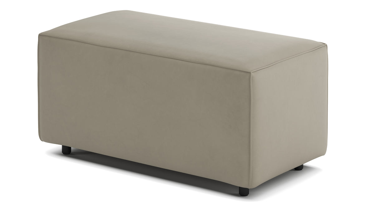 Extrasoft - Extrasoft Sectional Module, Small Armrest, Beige Gray Vegan Leather