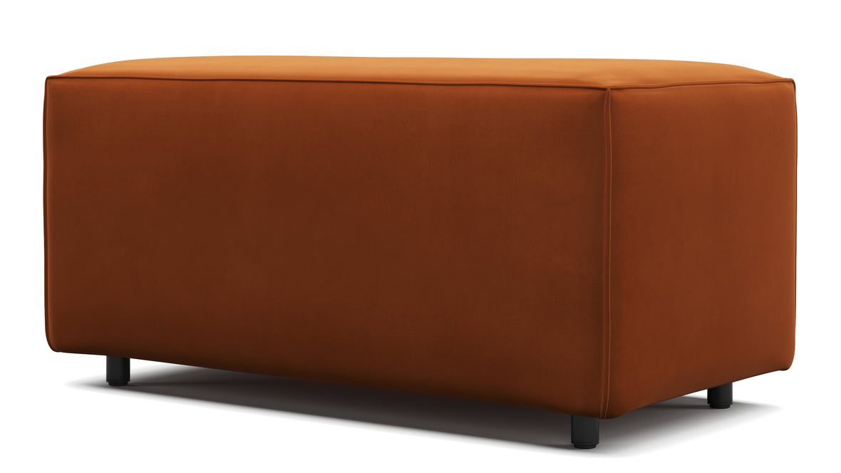 Extrasoft - Extrasoft Sectional Module, Small Armrest, Burnt Orange Velvet