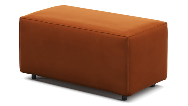 Extrasoft - Extrasoft Sectional Module, Small Armrest, Burnt Orange Velvet