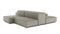 Extrasoft - Extrasoft Sectional Sofa, Combination 1, Left, Beige Gray Vegan Leather