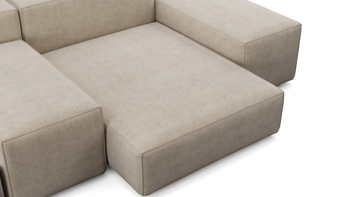 Extrasoft - Extrasoft Sectional Sofa, Combination 1, Left, Biscotti Brushed Weave