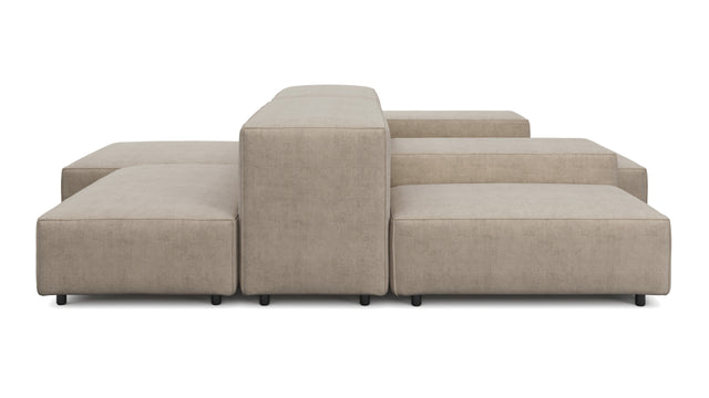 Extrasoft - Extrasoft Sectional Sofa, Combination 1, Left, Biscotti Brushed Weave