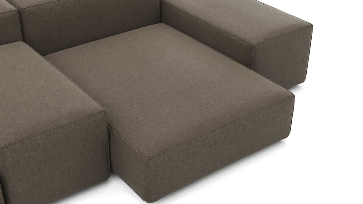 Extrasoft - Extrasoft Sectional Sofa, Combination 1, Left, Coffee Brushed Weave