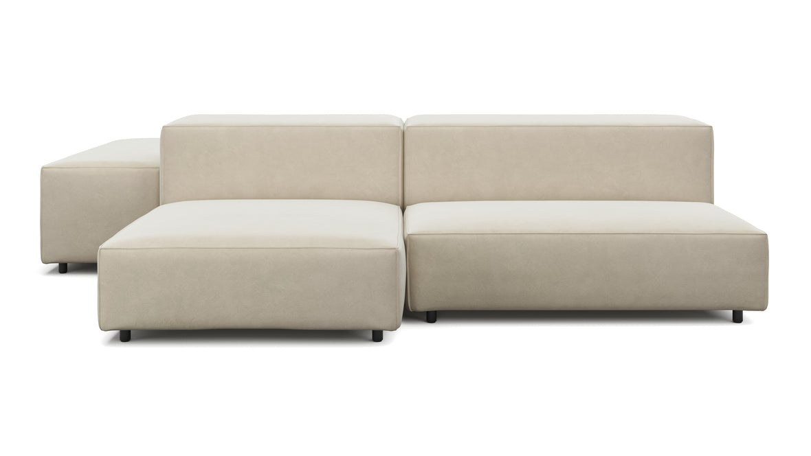 Extrasoft - Extrasoft Sectional Sofa, Combination 1, Left, Eggshell Vegan Suede