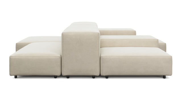 Extrasoft - Extrasoft Sectional Sofa, Combination 1, Left, Eggshell Vegan Suede