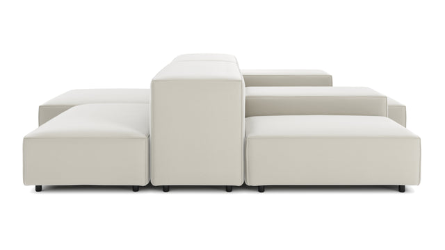 Extrasoft - Extrasoft Sectional Sofa, Combination 1, Left, Oatmeal Brushed Weave