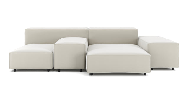 Extrasoft - Extrasoft Sectional Sofa, Combination 1, Left, Oatmeal Brushed Weave