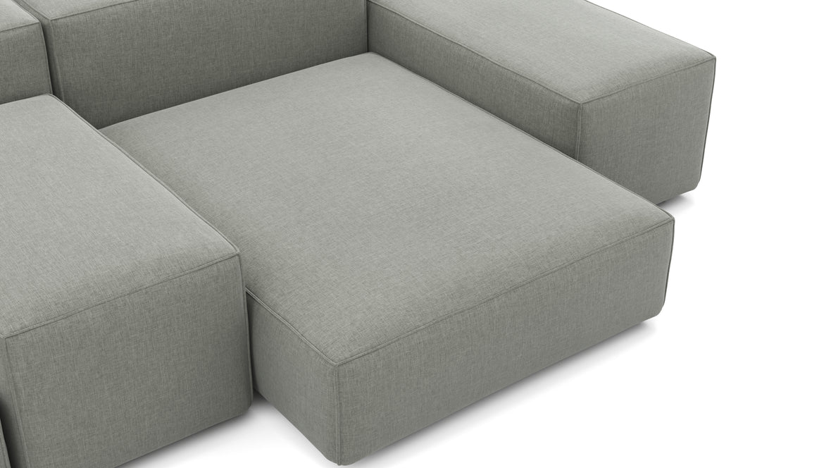 Extrasoft - Extrasoft Sectional Sofa, Combination 1, Left, Soft Gray Brushed Weave